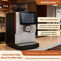 Machine à café professionnelle automatique commerciale, double chaudière en acier inoxydable, pression de 15 bars, avec conduites d'eau chaude et de vapeur