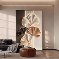 Décoration Murale Haut de Gamme Feuille de Ginkgo Dorée, Art Mural Lisse et Brillant, Impression HD sur Porcelaine Cristalline, Peinture Décorative pour la Maison (Vente en Gros)