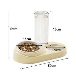 Portátil 1L elegante 3-em 1 Cat Food Water <span class=keywords><strong>Bowl</strong></span> Set plástico Pet Bowls com gravidade Water Feeder Ear Design para proteção do pescoço - Product Image 2