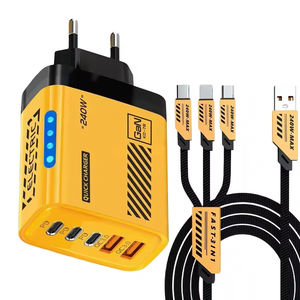 Caricatore Multiporta a Ricarica Rapida 240W, <span class=keywords><strong>2</strong></span> USB + 3 Type <span class=keywords><strong>C</strong></span>, Compatibile con iPhone 16/15 Pro, Adattatore con Tecnologia GaN - Product Image 1