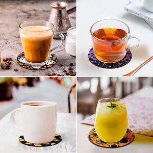 Juego de 8 Posavasos con Diseño de Leopardo y Diamantes de Imitación para <span class=keywords><strong>Halloween</strong></span>, Multicolor, con Motivos de <span class=keywords><strong>Araña</strong></span>, Murciélago, Calabaza y Calavera - Product Image 4