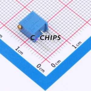 ตัวต้านทาน/โพเทนชิโอมิเตอร์แบบปรับได้สำหรับ3266X-503-LF ผ่านชิ้นส่วนรู (THT)-3P, ตัวต้านทาน6.8x4.7มม. 50Kohm 10% 500 250mw ppm. - Product Image 1