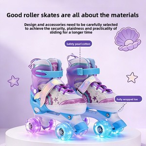 <span class=keywords><strong>Cross</strong></span>-Border Inline-Skates für Meerjungfrauen-Kinder: Anfängermodell mit doppelter PU-Rollenreihe, vollständig glitzernd, verstellbar, leise Kugellager - Product Image 2