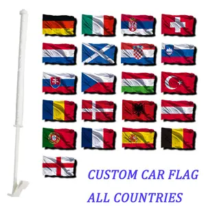 Bandeira de carro personalizada para janelas de carros, bandeira de poliéster personalizada para Portugal, países nacionais, para janelas de carros