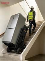 Chariot électrique pliable à chenilles pour escaliers, capacité de charge 400 kg, châssis en acier, 5 roues, pour déménagement domestique