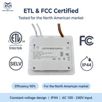 Interrupteur tactile LED pour miroir certifié ETL FCC 110V 240V, étanche IP44, capteur intégré à 3 touches pour miroir intelligent