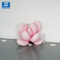 Modèle de fleur de magnolia gonflable rose personnalisé, fleur gonflable géante pour la décoration de paysages de parcs extérieurs