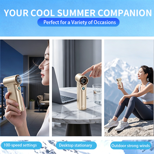 Rechargeable High-speed 100 <b>Gears</b> Cooling Handheld Jet Turbo Fan Portable Display air Refrigeration Mini Electric Fans in Bulk - Product Image 5