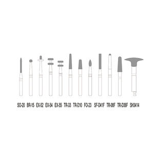 Bộ dụng cụ đánh bóng răng sứ toàn sứ kết hợp kim loại Daobang chính hãng FG1112D - Product Image 3