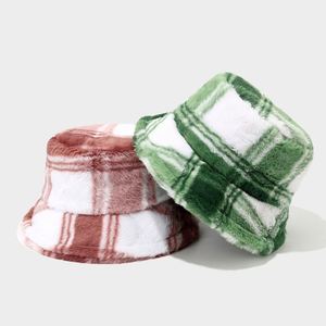 New Plaid Plush Fisherman <b>Hat</b> Thickened Autumn Winter Outdoor Warm Sun <b>Hat</b> Bucket <b>Hat</b> - Product Image 3