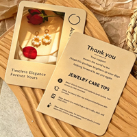 Cartes de visite personnalisées pour petites entreprises - Cartes de remerciement pour commandes de bijoux sur papier d'art avec impression numérique et plastification