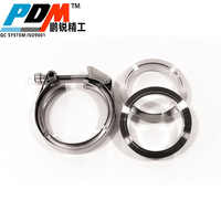 Kit de colliers de serrage V-Band PDM en acier inoxydable avec structure à boulons en T et brides MF, pour systèmes de mesure en pouces et métriques, pour l'industrie