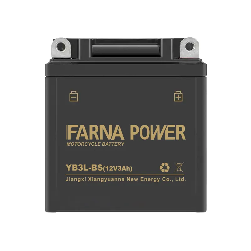 長寿命で高品質12V3AH YB3-BS12ボルト充電式鉛酸MFオートバイバッテリー