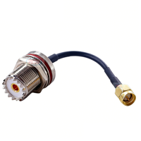 Cable coaxial RF de ensamblaje con conector SMA macho de 50 ohmios a SO239 UHF hembra de montaje en panel, cable pigtail RF RG174