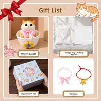 Jouet anti-stress chat de simulation, grand jouet souple en silicone à presser, sûr, écologique, peluche de haute qualité, poupée chat en peluche, pour filles, en boîte