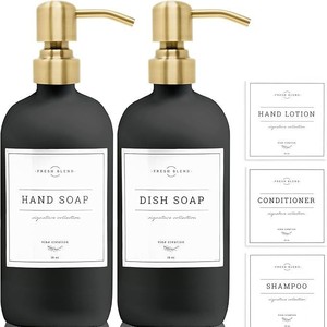 8oz 16oz 32oz black Glass Round boston <b>Bottles</b> with Stainless Steel Pump Lid 500ml Glass Liquor Soap <b>Bottle</b> - Product Image 2