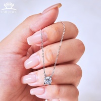 Kalung Moissanite Perak 925 Grosir EMEJEWE, Rantai Adjustable, Liontin Setting Aperture, Perhiasan Unisex Berkualitas Tinggi, Lapisan Rhodium