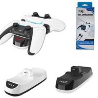 Station de charge tout-en-un Mincd PD Dual 2 ports pour manette PS5 avec support de charge 10W en ABS blanc et noir