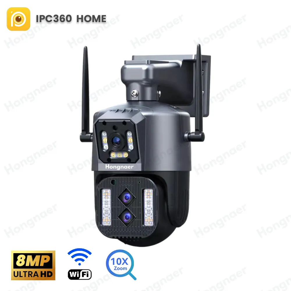 กล้องวงจรปิดสำหรับใช้ในบ้าน IPC360ระบบ WiFi 3เลนส์คู่ซูมออปติคอลซูม10X กลางแจ้ง CCTV รักษาความปลอดภัยแบบ Wi-Fi IP