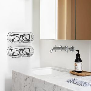 Support mural rectangulaire portable sans perçage pour lunettes de soleil, grande vitrine à lunettes, étui transparent pour la maison - Product Image 5