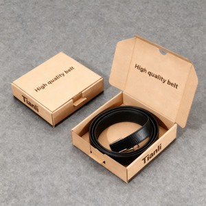 Boîte d'emballage pour ceinture <span class=keywords><strong>homme</strong></span> en papier kraft, impression numérique haute qualité, pour expédition, avec lamination mate, gaufrage et logo personnalisé - Product Image 4