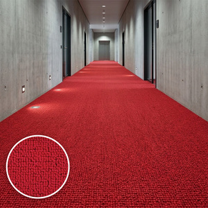 Hotel <b>Carpet</b> Solid Colors Wall to Wall <b>Carpet</b> Low Pile Tufted Commercial Use Modern Style Red Rectangle - Product Image 1