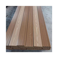 Plancher de terrasse en plastique en bois gaufré 3D à bord plat Panneau composite de terrasse extérieure en teck de 25mm utilisé pour la piscine