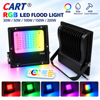 Projecteur LED RGB DMX 512 30W IP66 étanche pour éclairage de scène d'église 30W 50W 100W 150W 200W