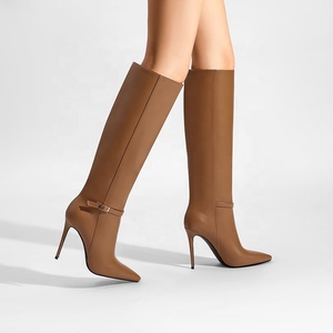 Bottines classiques <span class=keywords><strong>pour</strong></span> femmes à talon aiguille et bout pointu, polyvalentes <span class=keywords><strong>pour</strong></span> les occasions spéciales, idéales <span class=keywords><strong>pour</strong></span> l'automne, l'hiver et l'été. - Product Image 1