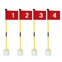 Kit de green de golf avec trou et drapeau, en fibre de verre ABS+Nylon, 2 sections, multicolore, numéroté, portable, pour jardin, intérieur/extérieur, personnalisable