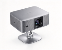 Mini projecteur LED domestique avec support métallique, courte focale, 6000 lumens, autofocus et correction trapézoïdale, système multilingue