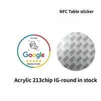 Umweltfreundliche Acryl/PVC NFC Bewertungskarten Feedback-Aufkleber Ntag213 Chip UV-Druck Blau/Weiß 10x10mm für Google-Bewertungen