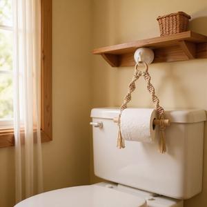 <span class=keywords><strong>Tapisserie</strong></span> bohème tissée à la main avec blocs de couleurs |   Décoration murale en corde de coton transfrontalière pour salon et chambre à coucher - Product Image 6