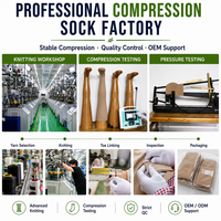 Chaussettes de compression en bambou personnalisées 15-20 20-30 mmHg, chaussettes de soutien montantes jusqu'au genou, OEM, marque privée pour hommes et femmes