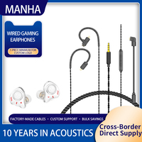 Earphone Musik Produk Baru Ringan Berkabel, Headphone Berkabel High-Fidelity Dengan Mikrofon untuk Gaming