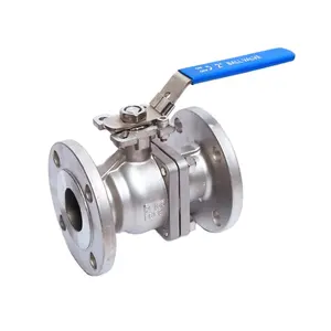 Kelas 150LB CF8 Stainless Steel Flanged Ball Valve 2 Inci Operasi dengan Pegangan Baja Stainless Steel Ball Valve