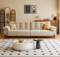 Canapé en chenille à mousse multicouche haute résilience - un ensemble de canapés modulaires durables, idéal pour les projets d'appartements de luxe