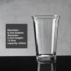 New Arrival <strong>Custom</strong> 350ML Iced Coffee Juice Glass Drinkware Clear Glass Water Cup Letter Printing Trending Wholesale Milk Cups - Product Image 3