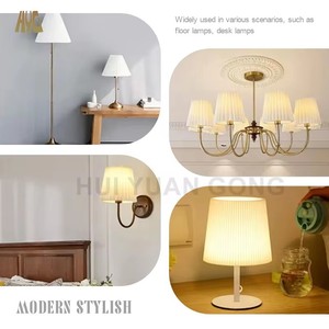 High Quality Fabric Pleated <strong>Lampshade</strong> for Living Room Bedroom Modern Simple Style <strong>Small</strong> <strong>Lampshade</strong> with Metal <strong>Frame</strong> - Product Image 6
