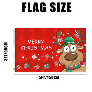 Drapeau <span class=keywords><strong>de</strong></span> Noël personnalisé en polyester 90X150CM en gros pour les célébrations <span class=keywords><strong>de</strong></span> festivals en plein air pour les agences <span class=keywords><strong>de</strong></span> voyages - Product Image 3
