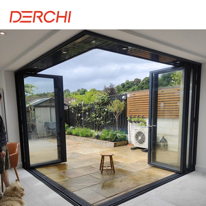 铝制户外露台折叠门隔热节能双折门现代风格手风琴门 - Product Image 1