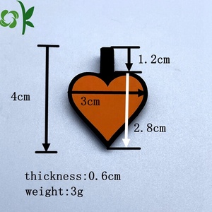 OKSILICONE Label Nama Hewan Peliharaan, Silikon Bentuk Hati untuk Anti Hilang Identifikasi Label Kosong Label Anjing Silikon - Product Image 2