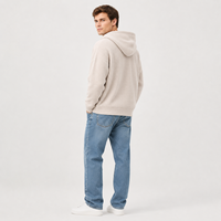 MENGTU Maßgefertigter Einfarbiger Drop-Shoulder Langarm-Strickpullover mit Reißverschluss Kapuzenpullover Strickjacke für Herren