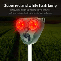 Répulsif solaire à ultrasons, machine de répulsif pour animaux, oiseau, oiseau, chien, chat, cerf, raton laveur, lumière Flash, nouveauté