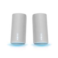 Altavoces de PC Premium 2,0 alimentados por USB con iluminación LED Sonido estéreo que ahorra espacio y base antideslizante para juegos y música