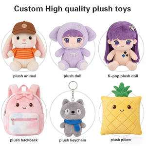 Peluche <span class=keywords><strong>Renard</strong></span> Kawaii Personnalisable, Douce, Rembourrée en Coton PP, Couette Brodé, Créez Votre Propre Marque, Cadeau pour Enfant - Product Image 3