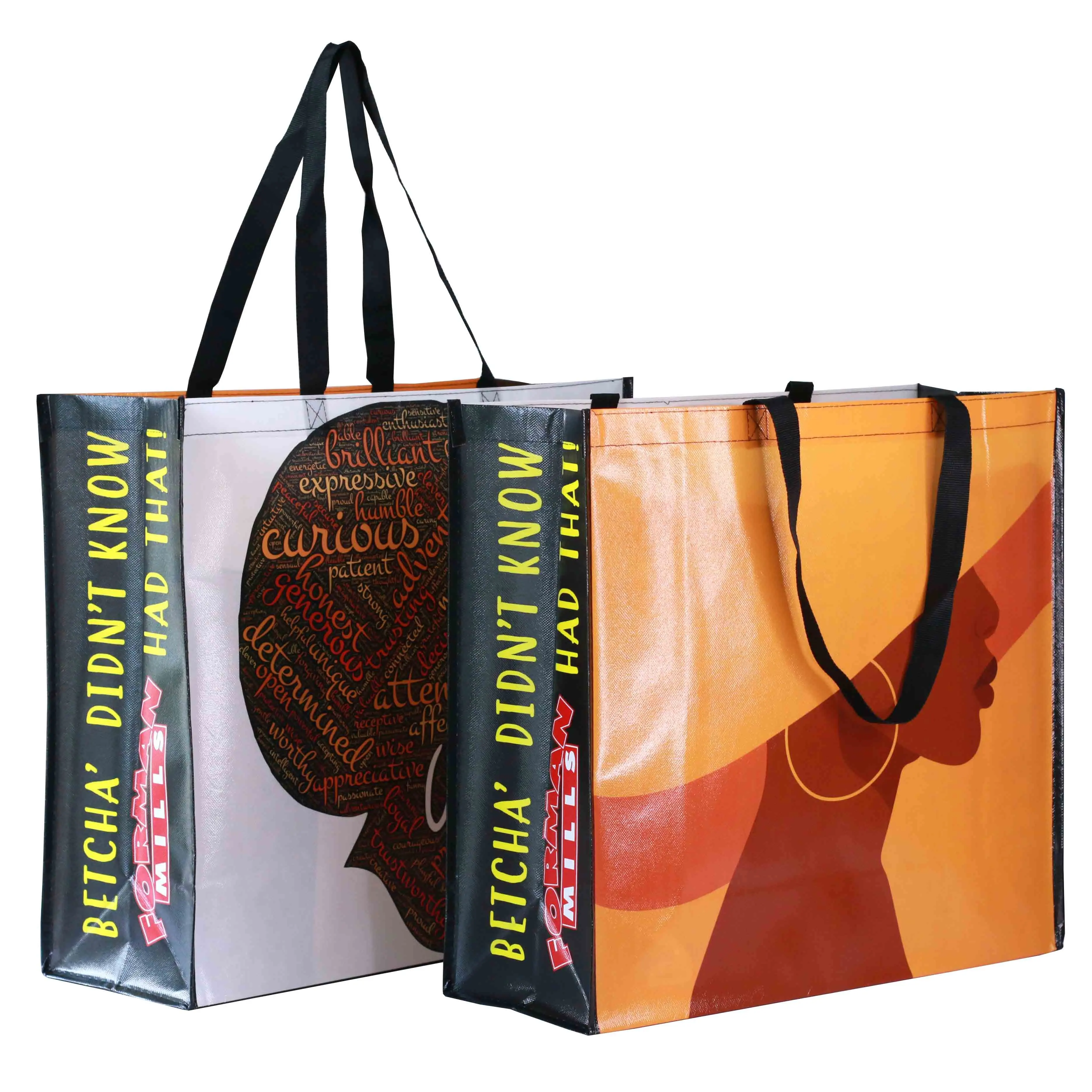 USA market OEM recycled reusable pp laminated non woven fabric tote shopping bag