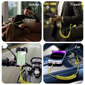 Câble <span class=keywords><strong>de</strong></span> charge rapide USB C 4 en <span class=keywords><strong>1</strong></span> 3A, tête rotative à 180° renforcée par ressort, alliage <span class=keywords><strong>de</strong></span> zinc, compatible iPhone, charge PD, <span class=keywords><strong>données</strong></span> - Product Image 6