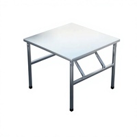 Table pliante carrée basse en acier inoxydable, portable, pour restauration, pique-nique, restaurant, jardin, snack