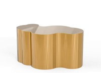 Table basse en acier inoxydable doré de luxe de haute qualité Table d'appoint centrale de forme unique pour la maison hôtel meubles de salon